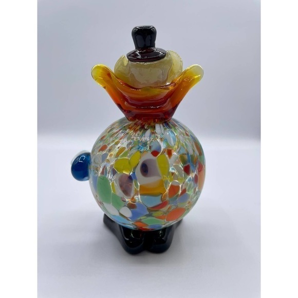 Vintage Murano Glass Fat Belly Round Clown Figurine Italy Rare Hollow Belly 7” - Picture 4 of 9